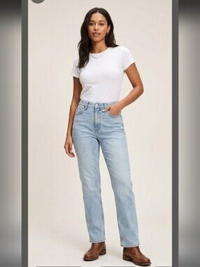 NEW! FRYE Women's  High-Rise Straight Stevi Wash Jeans STRETCHY Denim SZ 8 / 29.